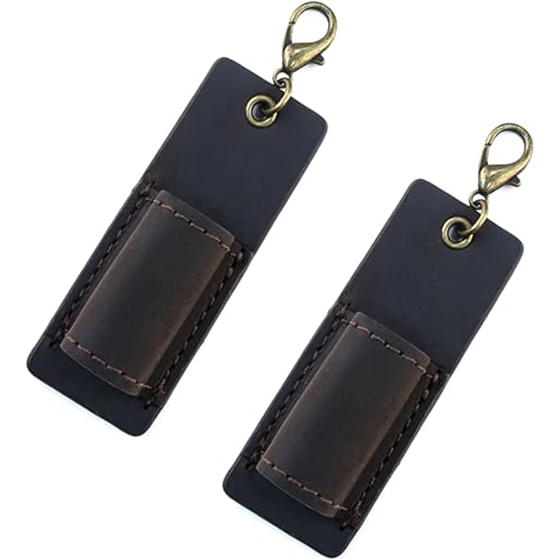 Genuine Leather Pen Holder, 2 Pack Boshiho Pen Pencil Holders for Badge Holder or Neck Lanyard