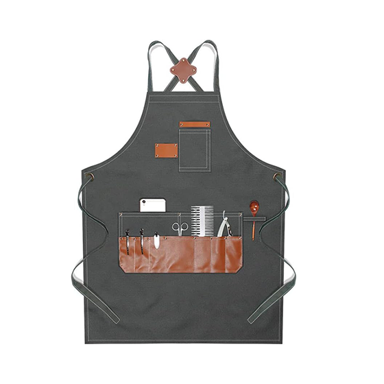 boshiho Barber Shop Apron with Pockets Arist Painting Beauty Salon Aprons for Women/Men Utility Work Apron