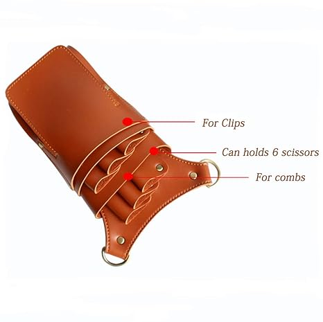 Scissor Holster Pouch,Boshiho PU Leather Salon Barber Hairdressing Scissors Holster Detachable Hair Stylist Tools Bag Comb Shear Holster with Waist Shoulder Belt