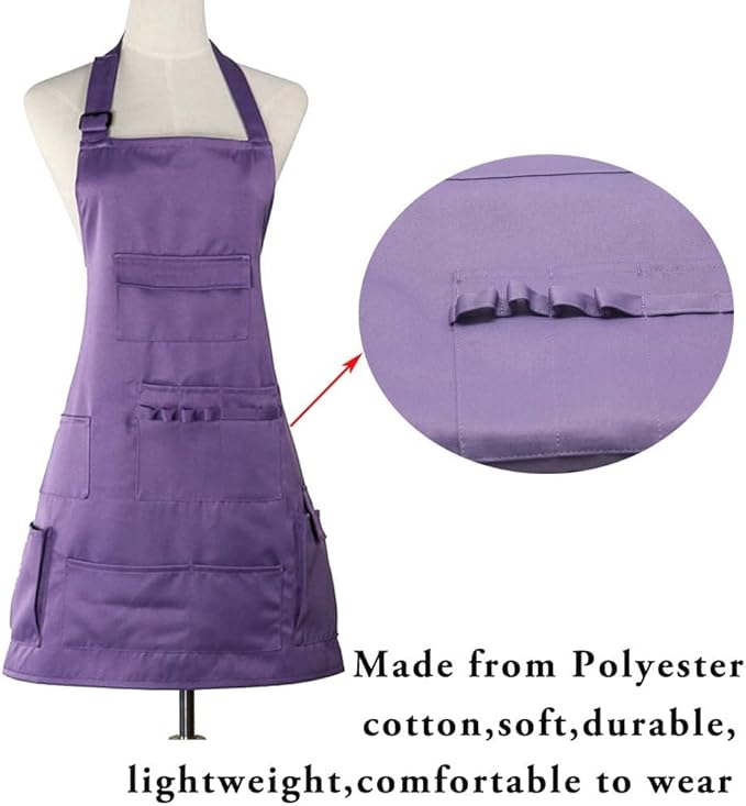 boshiho Adult Painting Aprons Barber Apron with Pockets for Women/Men/Unisex, Utility or Work Apron