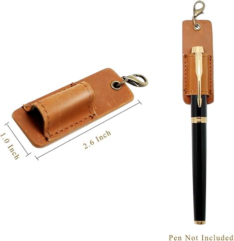 Genuine Leather Pen Holder, 2 Pack Boshiho Pen Pencil Holders for Badge Holder or Neck Lanyard