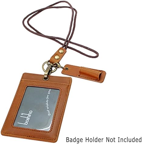 Genuine Leather Pen Holder, 2 Pack Boshiho Pen Pencil Holders for Badge Holder or Neck Lanyard