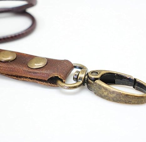 Badge Holder: Boshiho Cowhide Leather ID Badge Card Holder with 19" Neck Lanyard, Horizontal Style