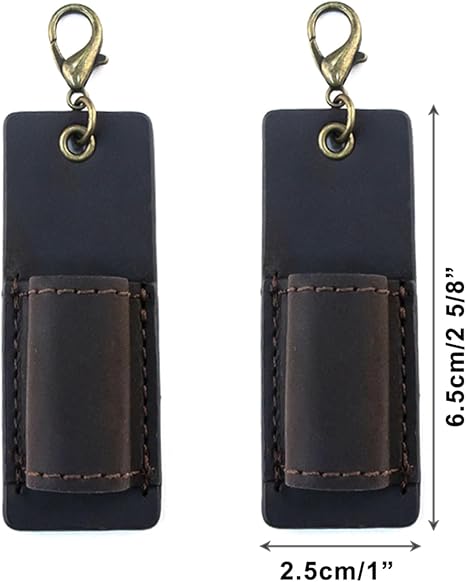 Genuine Leather Pen Holder, 2 Pack Boshiho Pen Pencil Holders for Badge Holder or Neck Lanyard