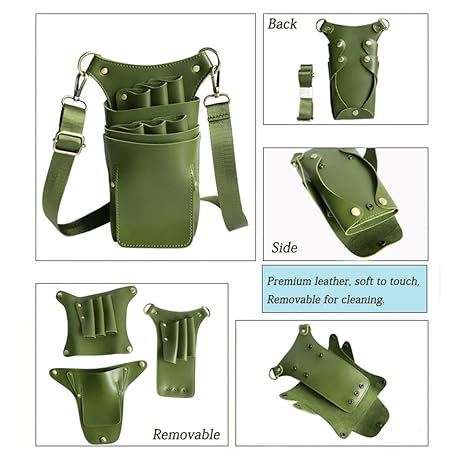 Scissor Holster Pouch,Boshiho PU Leather Salon Barber Hairdressing Scissors Holster Detachable Hair Stylist Tools Bag Comb Shear Holster with Waist Shoulder Belt
