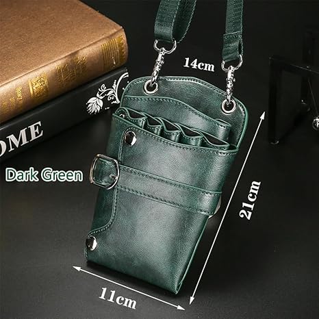 Scissors Pouch PU Leather Salon Barber Hairdressing Scissors Holster Hair Stylist Tools Bag Comb Shear Holster Waist Shoulder Belt