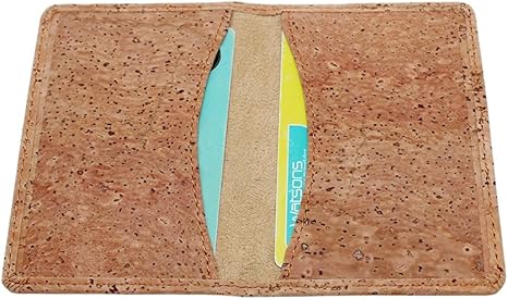 boshiho 2 Pcs Credit Card Holder, Vegan Cork Ultra Slim Wallet ID Card Case Unique Vegan Gift