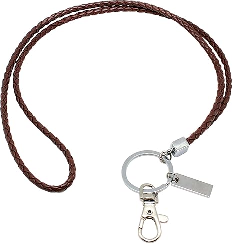 Boshiho Vertical Style PU Leather ID Card Badge Holder with Heavy Duty Lanyard