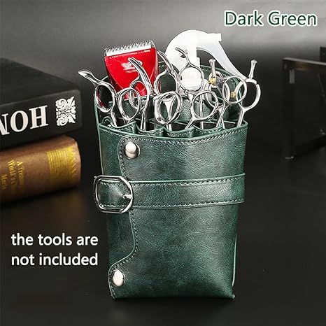 Scissors Pouch PU Leather Salon Barber Hairdressing Scissors Holster Hair Stylist Tools Bag Comb Shear Holster Waist Shoulder Belt