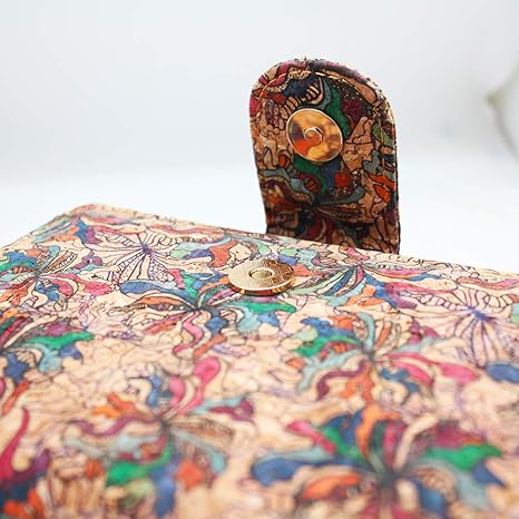 boshiho Vegan Cork Wallet, Women’s Purse Slim Zipper Design with Card Holder Coin Pocket Purse Eco-friendly Vegan Gift