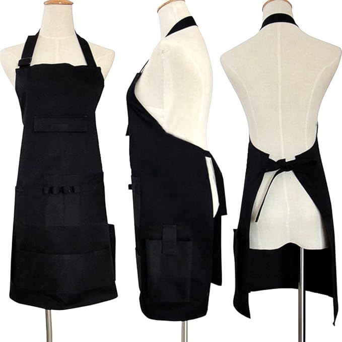 boshiho Painting Aprons Barber Apron with Pockets for Women/Men/Unisex, Utility or Work Apron