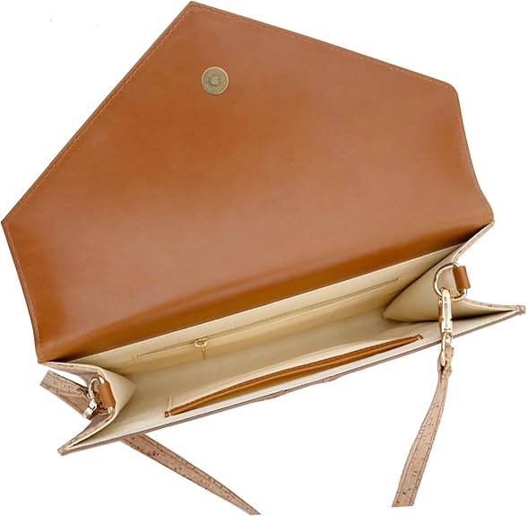 boshiho Natural Cork Crossbody Bag, Women Vegan Handbag Cork Clutch Wallet