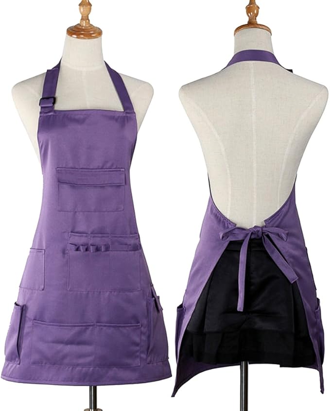 boshiho Adult Painting Aprons Barber Apron with Pockets for Women/Men/Unisex, Utility or Work Apron
