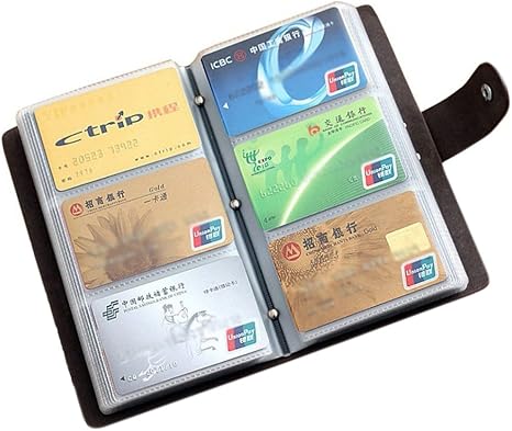 boshiho Leather Credit Card Holder Business ID Card Case Book Style 90 Count Name Card Holder Book