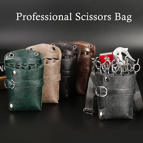 Scissors Pouch PU Leather Salon Barber Hairdressing Scissors Holster Hair Stylist Tools Bag Comb Shear Holster Waist Shoulder Belt