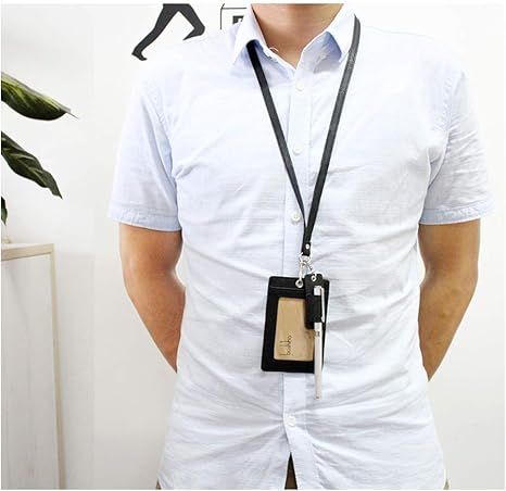 Genuine Leather Pen Holder, 2 Pack Boshiho Pen Pencil Holders for Badge Holder or Neck Lanyard