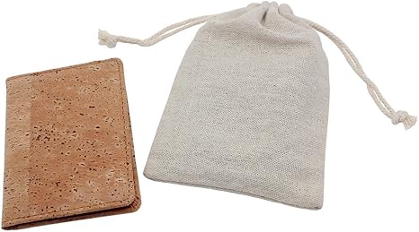 boshiho 2 Pcs Credit Card Holder, Vegan Cork Ultra Slim Wallet ID Card Case Unique Vegan Gift