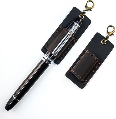 Genuine Leather Pen Holder, 2 Pack Boshiho Pen Pencil Holders for Badge Holder or Neck Lanyard