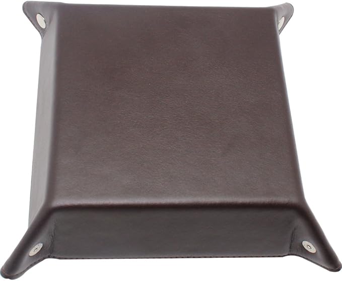 boshiho Valet Tray, Portable Folding Dice Rolling Tray for RPG DND Table Games, Leather Jewelry Cosmetic Organizer Catchall Tray