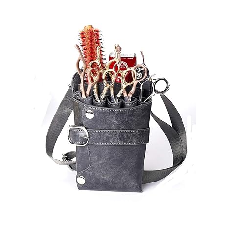 Scissors Pouch PU Leather Salon Barber Hairdressing Scissors Holster Hair Stylist Tools Bag Comb Shear Holster Waist Shoulder Belt