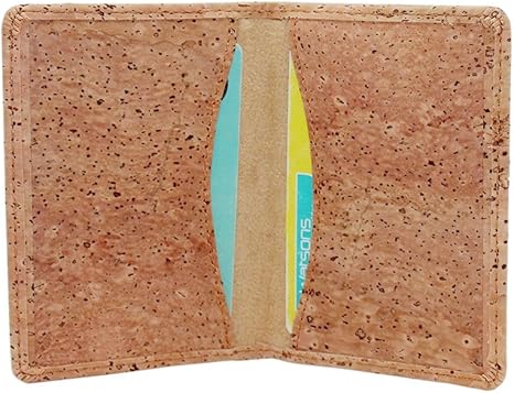 boshiho 2 Pcs Credit Card Holder, Vegan Cork Ultra Slim Wallet ID Card Case Unique Vegan Gift