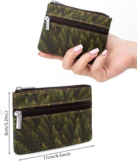 Eco-friendly Cork Coin Purse, Mini Pouch Card Change Vegan Wallet w Key Ring
