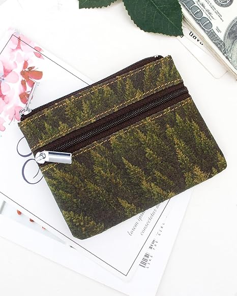 Eco-friendly Cork Coin Purse, Mini Pouch Card Change Vegan Wallet w Key Ring