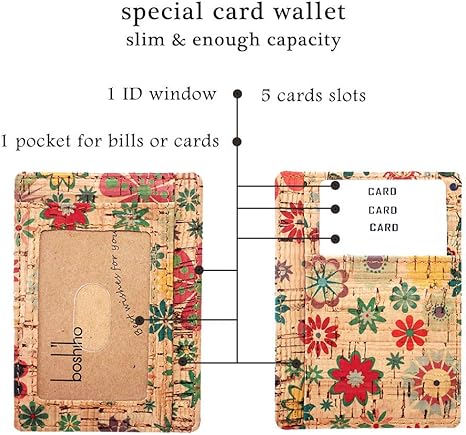 boshiho Card Holder Wallet for Men Women Eco Friendly Slim Minimalist Front Pocket Wallet with 7 Cards Slots for Environmentalist, Travel, Daily Use, Gifts