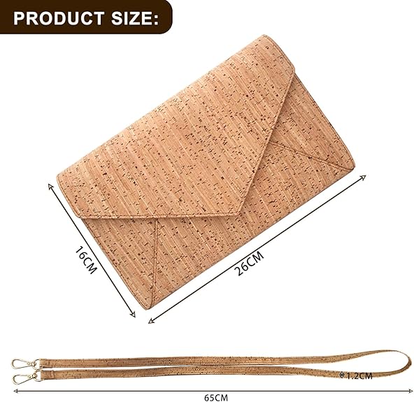 boshiho Natural Cork Crossbody Bag, Women Vegan Handbag Cork Clutch Wallet