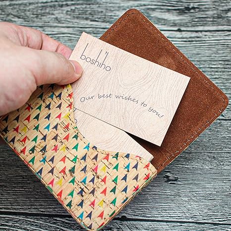 Boshiho Cork Business Card Case Eco-Friendly Vegan Name Card Holder