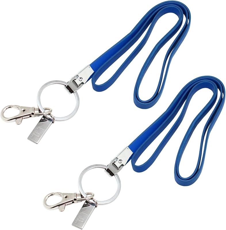 boshiho Office Lanyard, PU Leather Necklace Lanyard with Strong Clip and Keychain for Keys, ID Badge Holder, USB or Cellphone