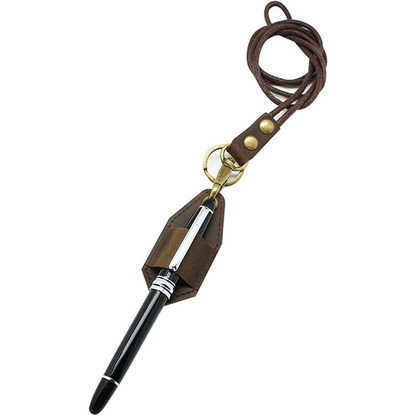 boshiho Office Lanyard, PU Leather Necklace Lanyard with Strong Clip and Keychain for Keys, ID Badge Holder, USB or Cellphone