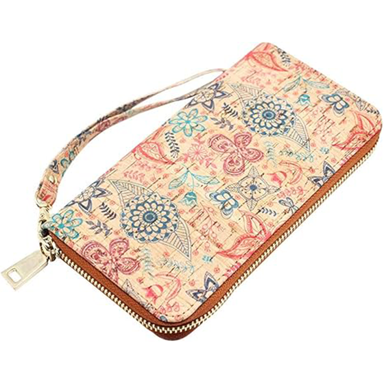 boshiho Cork Vegan Purse Wallet, Women’s Wallet Large Capacity Smart Phone Clutch Zip Long Purse with Card Holder Coin Pocket Vegan Gift