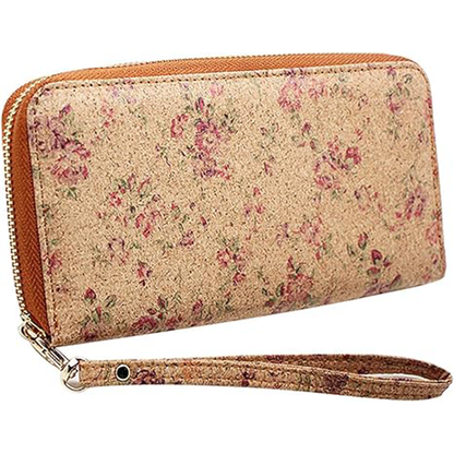 boshiho Cork Vegan Purse Wallet, Women’s Wallet Large Capacity Smart Phone Clutch Zip Long Purse with Card Holder Coin Pocket Vegan Gift