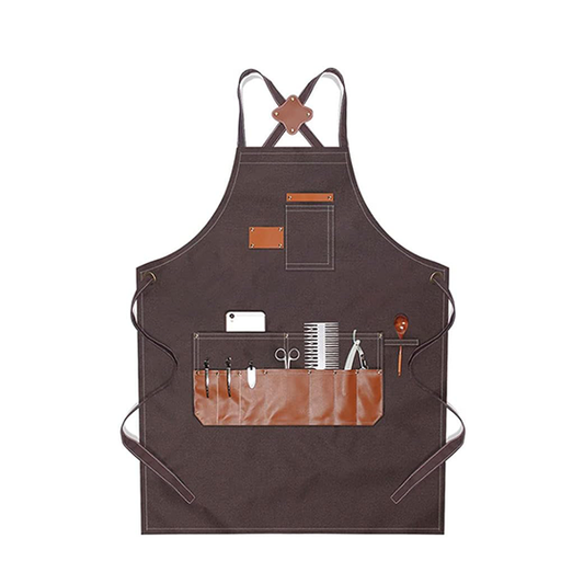 boshiho Barber Shop Apron with Pockets Arist Painting Beauty Salon Aprons for Women/Men Utility Work Apron