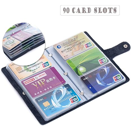boshiho Leather Credit Card Holder Business ID Card Case Book Style 90 Count Name Card Holder Book