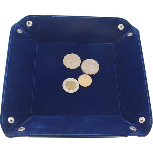 boshiho Valet Tray, Portable Folding Dice Rolling Tray for RPG DND Table Games, Leather Jewelry Cosmetic Organizer Catchall Tray