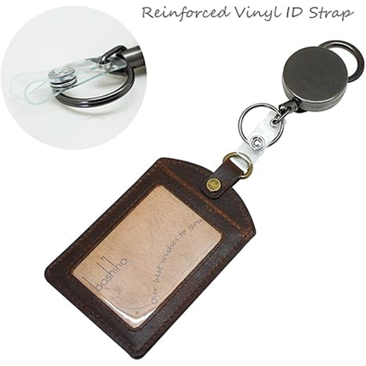 Retractable Key-Chain Badge Reel - Boshiho Heavy Duty Metal ID Badge Holder Key Reel, Key Holder Ring with Belt Clip
