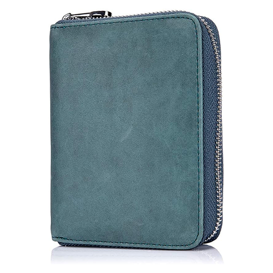 boshiho RFID Blocking 24 Slot Credit Card Holder Wallet Real Leather Multi Card Organizer Wallet with Zipper