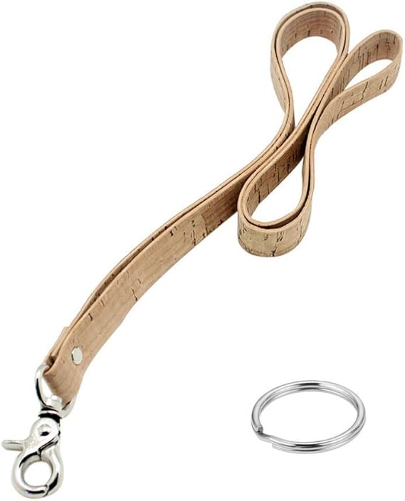 boshiho Office Lanyard, PU Leather Necklace Lanyard with Strong Clip and Keychain for Keys, ID Badge Holder, USB or Cellphone