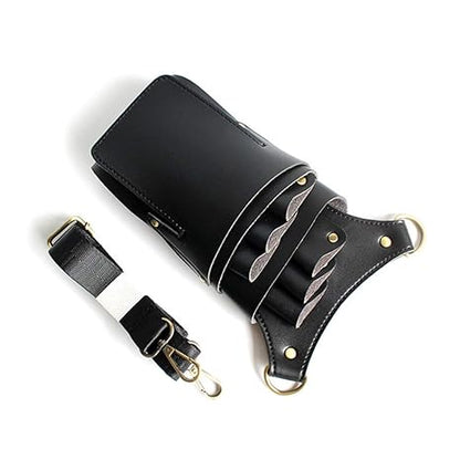 Scissor Holster Pouch,Boshiho PU Leather Salon Barber Hairdressing Scissors Holster Detachable Hair Stylist Tools Bag Comb Shear Holster with Waist Shoulder Belt