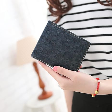 boshiho RFID Blocking Cork Wallet, Slim Bifold Vegan Credit Card Holder Purse Eco Friendly Gift for Men and Women