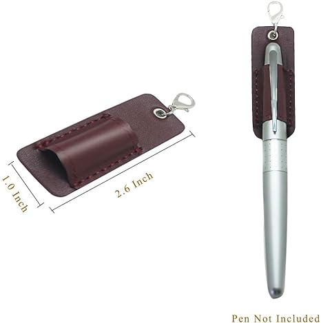 Genuine Leather Pen Holder, 2 Pack Boshiho Pen Pencil Holders for Badge Holder or Neck Lanyard