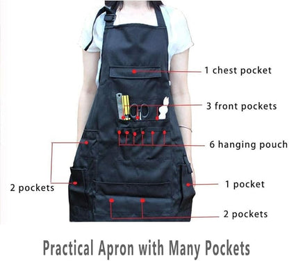 boshiho Painting Aprons Barber Apron with Pockets for Women/Men/Unisex, Utility or Work Apron