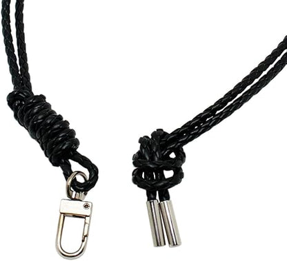 Boshiho Vertical Style Leather ID Card Badge Holder with Heavy Duty Lanyard
