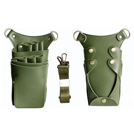 Scissor Holster Pouch,Boshiho PU Leather Salon Barber Hairdressing Scissors Holster Detachable Hair Stylist Tools Bag Comb Shear Holster with Waist Shoulder Belt