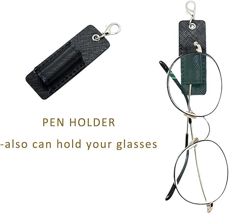 Genuine Leather Pen Holder, 2 Pack Boshiho Pen Pencil Holders for Badge Holder or Neck Lanyard