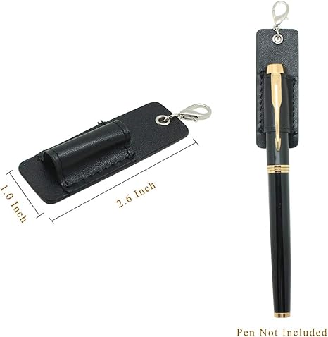 Genuine Leather Pen Holder, 2 Pack Boshiho Pen Pencil Holders for Badge Holder or Neck Lanyard