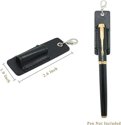 Genuine Leather Pen Holder, 2 Pack Boshiho Pen Pencil Holders for Badge Holder or Neck Lanyard