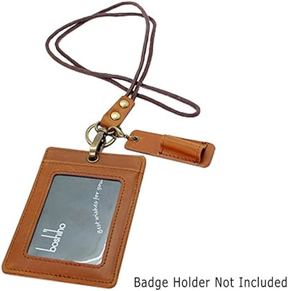 Genuine Leather Pen Holder, 2 Pack Boshiho Pen Pencil Holders for Badge Holder or Neck Lanyard